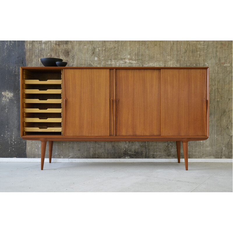 Axel Christensen teak highboard, Gunni OMANN - 1960s