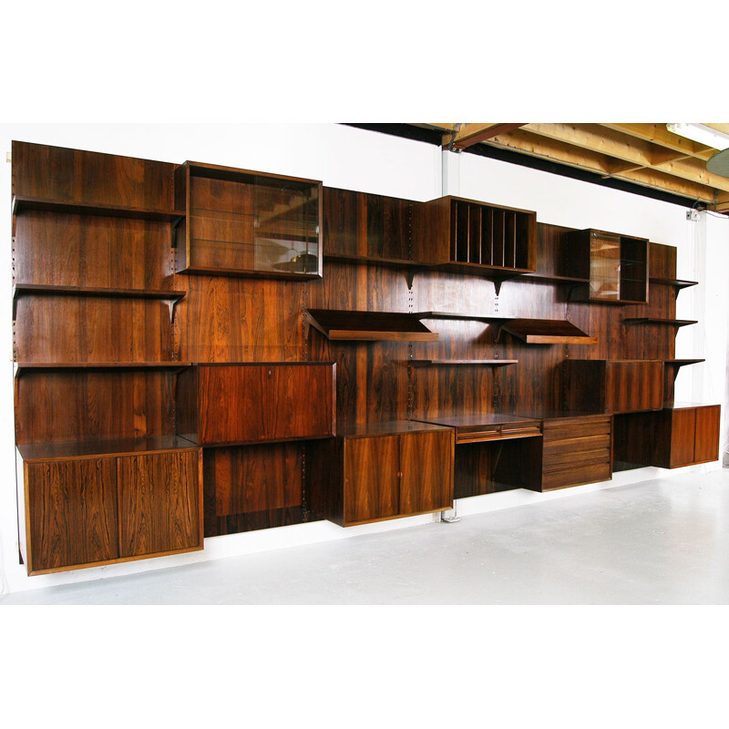 Vintage 'Cado' Wall System by Poul Cadovius Midcentury Office Shelving Rosewood Danish 1960s