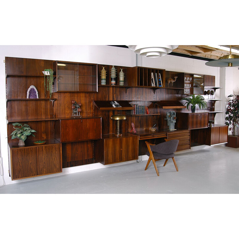 Vintage 'Cado' Wall System by Poul Cadovius Midcentury Office Shelving Rosewood Danish 1960s