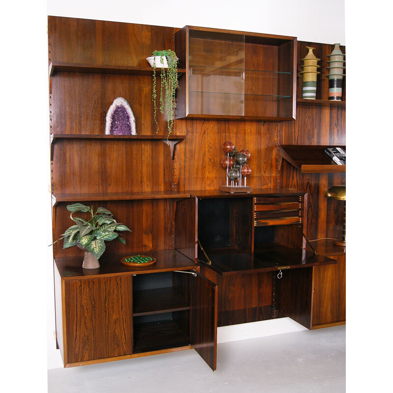 Vintage 'Cado' Wall System by Poul Cadovius Midcentury Office Shelving Rosewood Danish 1960s