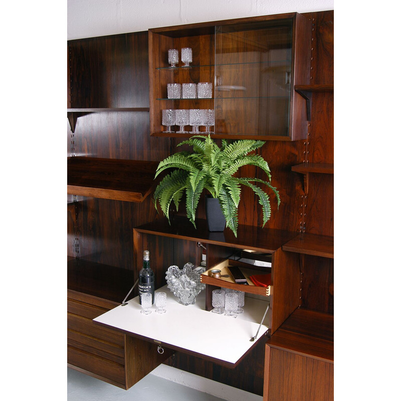 Vintage 'Cado' Wall System by Poul Cadovius Midcentury Office Shelving Rosewood Danish 1960s