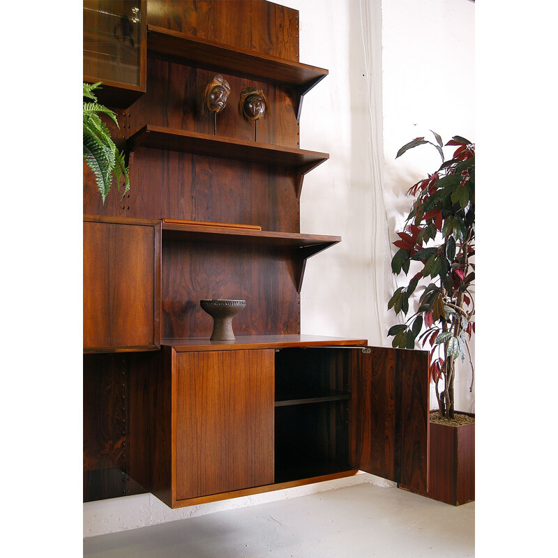 Vintage 'Cado' Wall System by Poul Cadovius Midcentury Office Shelving Rosewood Danish 1960s