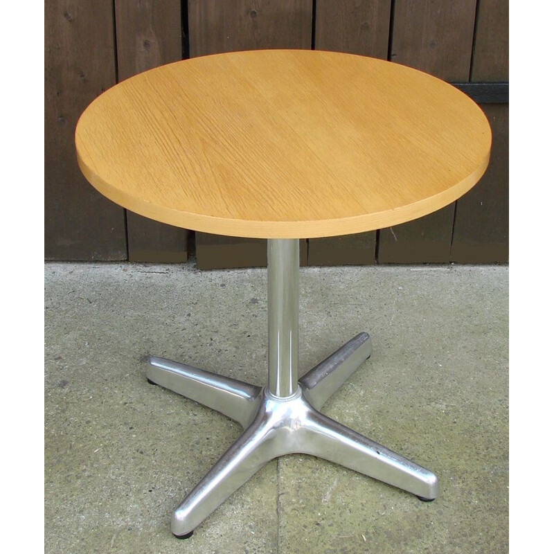 Vintage coffee table in aluminum, steel and beech veneer, 1990