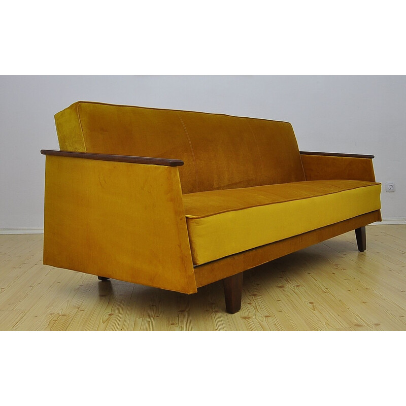 Mid-century velvet sofa daybed, 1960s