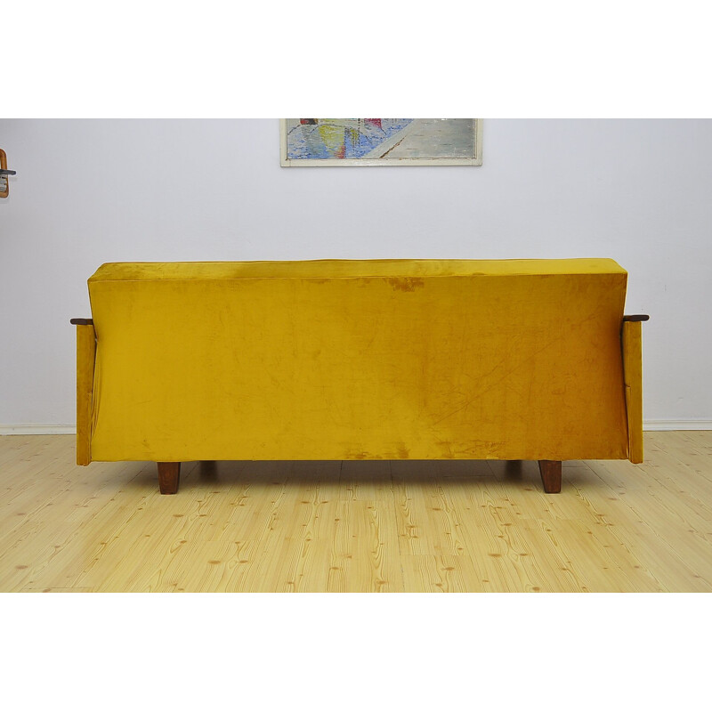 Mid-century velvet sofa daybed, 1960s