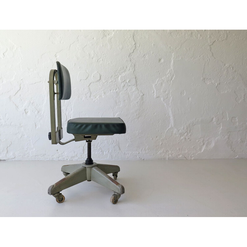 Chaise de bureau vintage industrielle par Seel, 1950