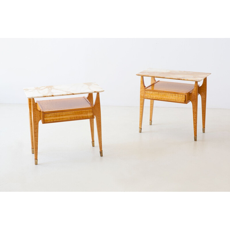 Pair of Bedside Tables, Italian 1950s