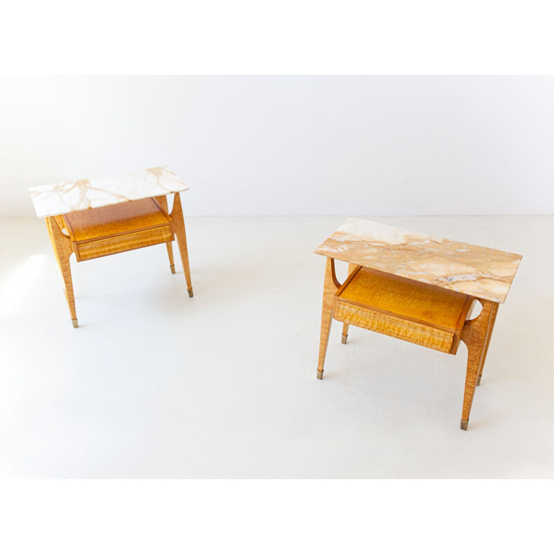 Pair of Bedside Tables, Italian 1950s
