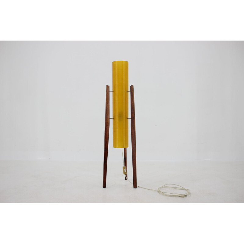 Midcentury Floor Lamp Wood Space Age Czechoslovakia