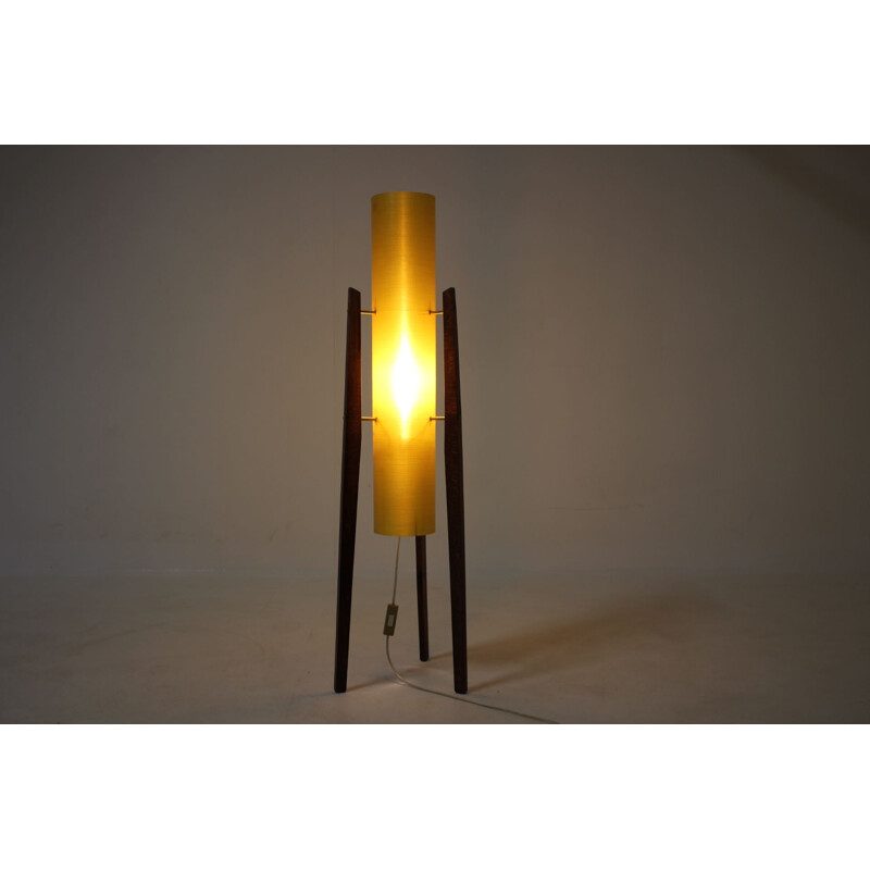 Midcentury Floor Lamp Wood Space Age Czechoslovakia