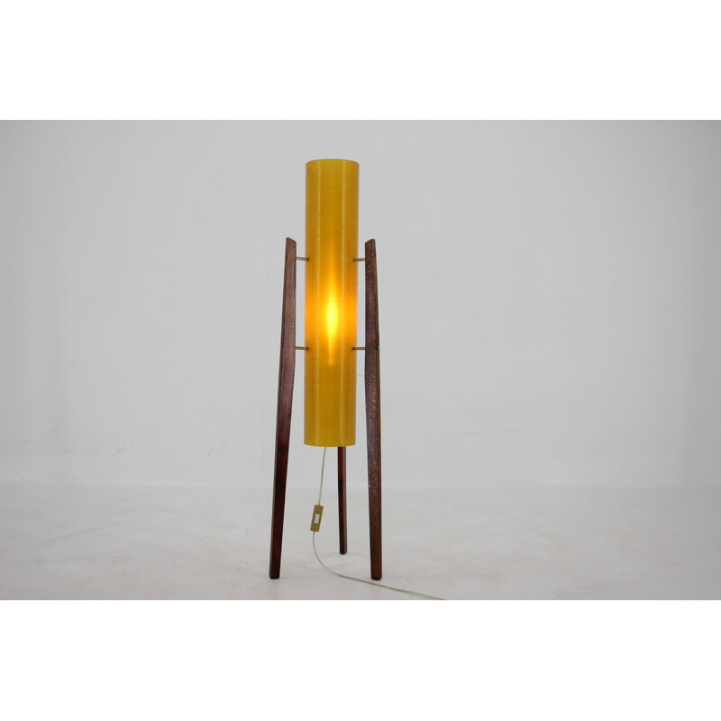 Midcentury Floor Lamp Wood Space Age Czechoslovakia