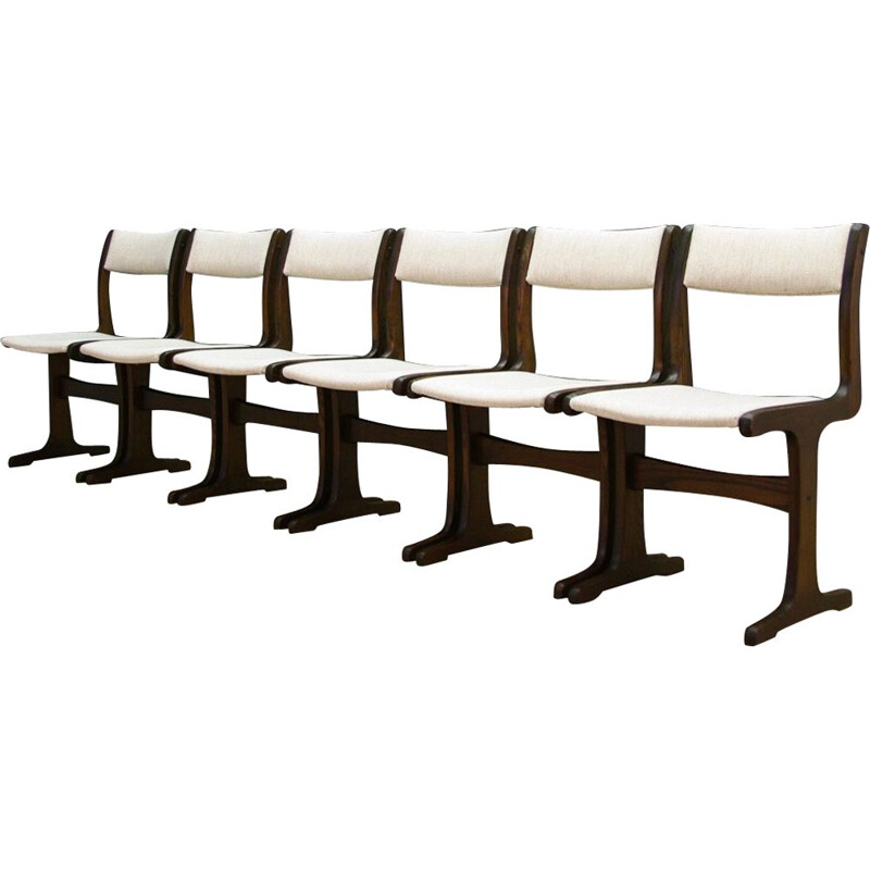 Set of 6 grey vintage chairs, scandinavian 1970