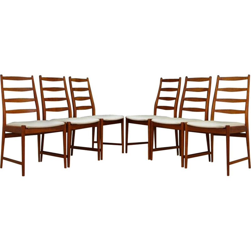 Lot of 6 vintage teak chairs for Vamo Sønderborg Scandinavian 1970