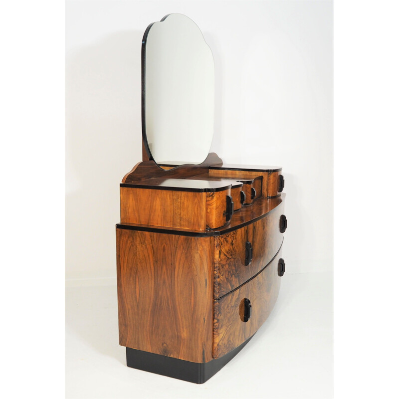 Vintage Dressing Table with Mirror by Jindřich Halabala, 1950s