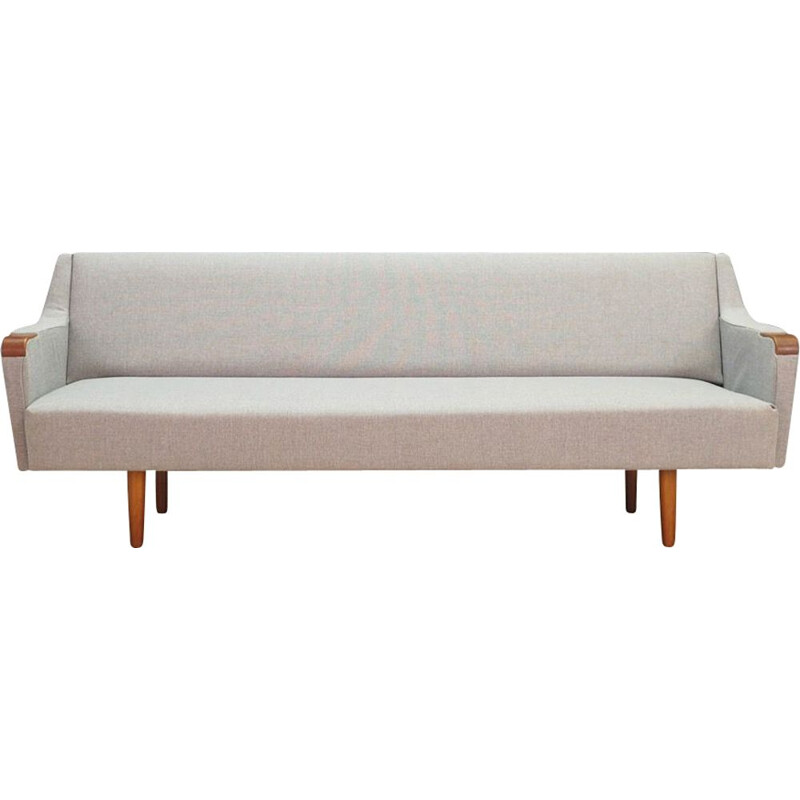 Vintage fabric and teak sofa, Denmark, 1970