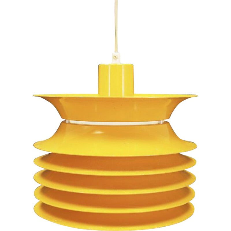 Suspension vintage en plastique jaune scandinave 1970