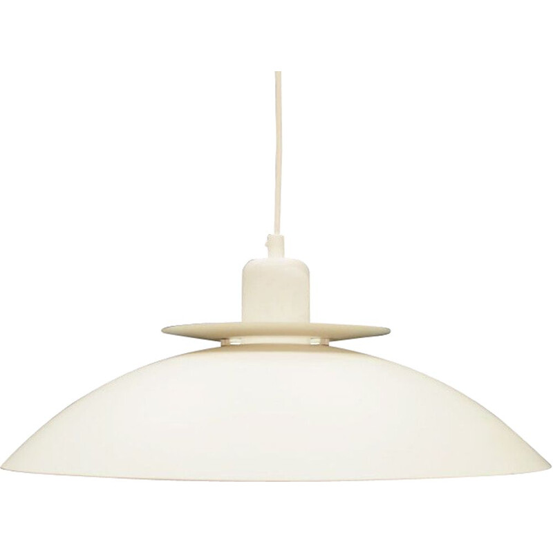 Vintage pendant lamp in white plastic danish 1970