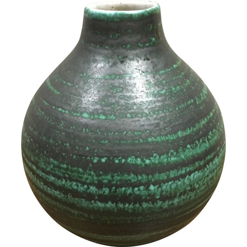 Vintage green ceramic vase, 1950