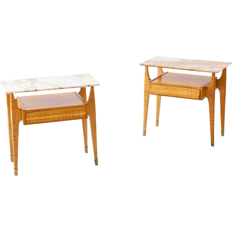 Pair of Bedside Tables, Italian 1950s