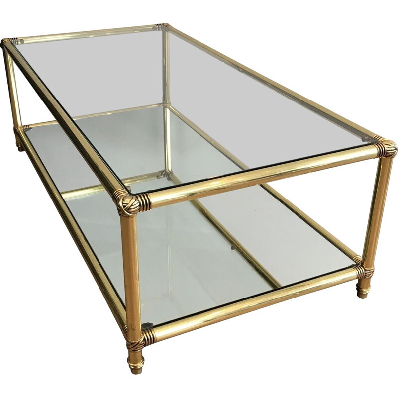 Vintage brass coffee table, 1970