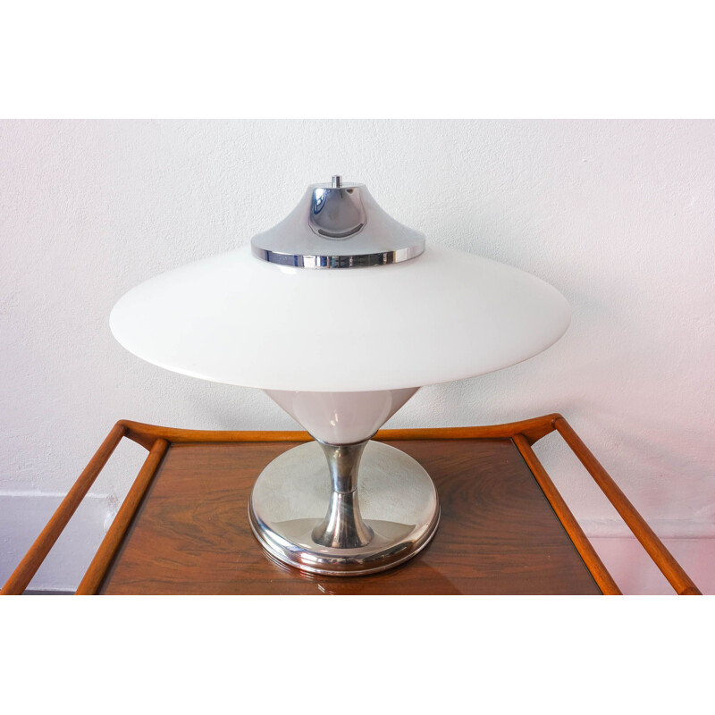 Lampe de table Vintage, avec 2 grandes lunettes de Murano Mazzega 1970
