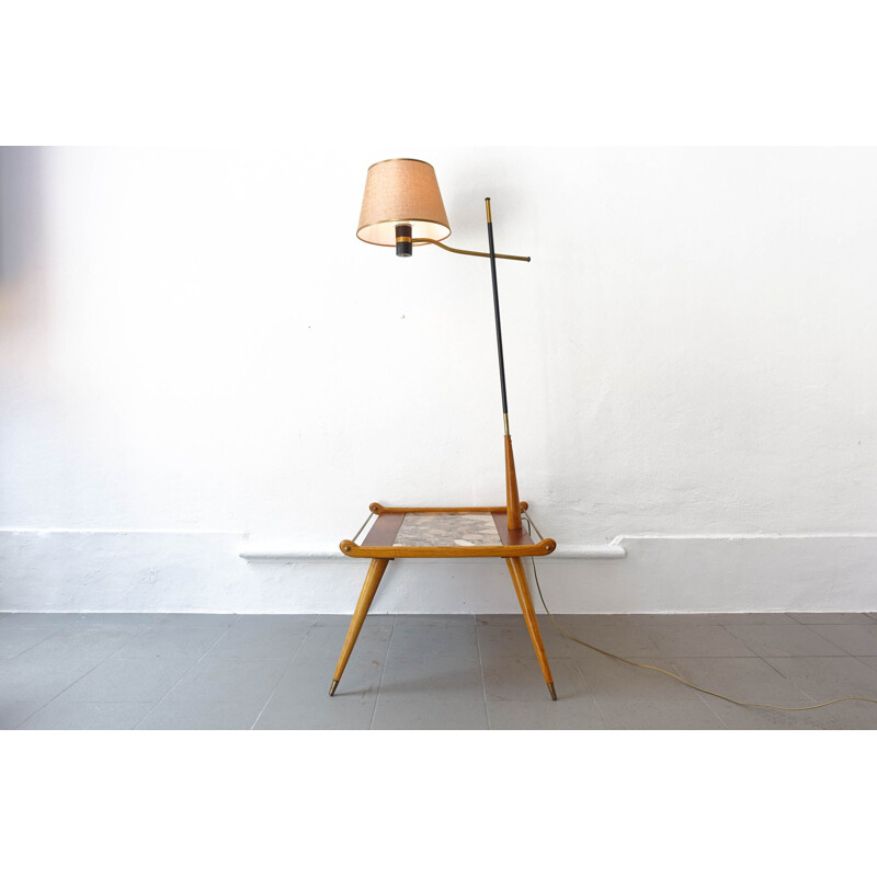 Lampe de table Vintage en bois de frêne et bois Undianuno 1950