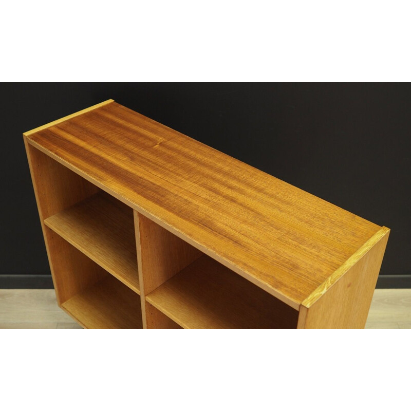 Vintage bookcase library ash veneer Scandinavian 1970