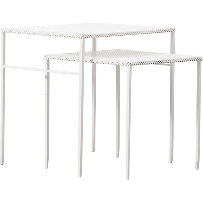 Pair of Artimeta side tables in metal, Mathieu MATEGOT - 1950s