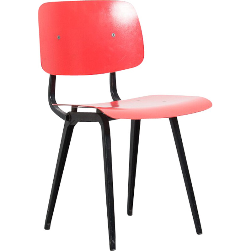 Chaise "Revolt" en acier et fibre de nylon rouge Ahrend De Cirkel, Friso KRAMER - 1966