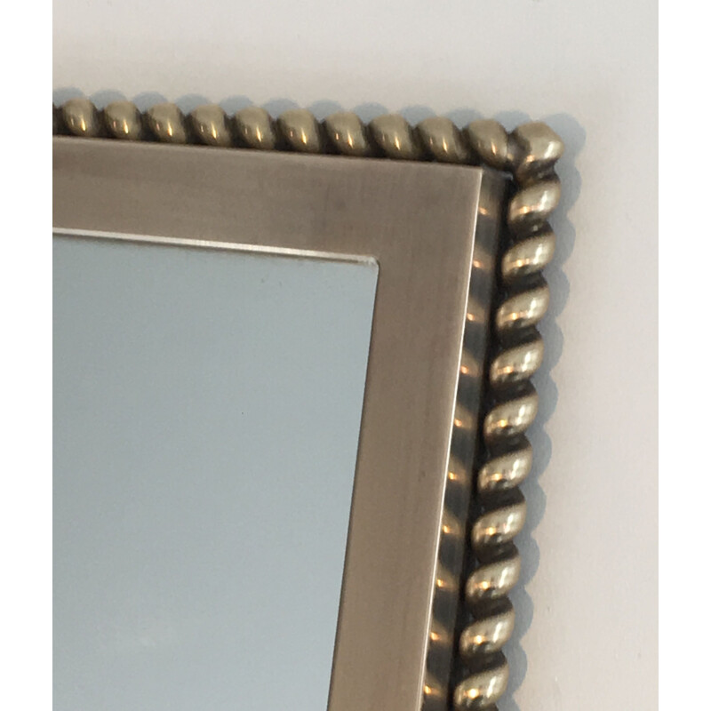 Small Vintage Neoclassical Brass Mirror 1970