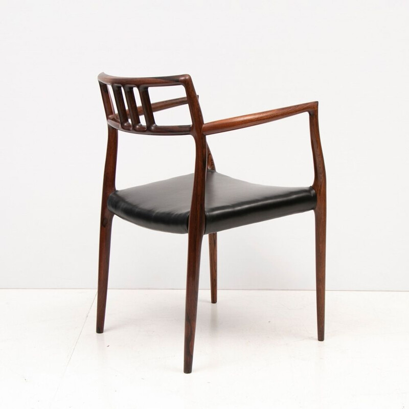 Vintage Rosewood and Leather armchair Model 64 by Niels O. Møller Danish 1966