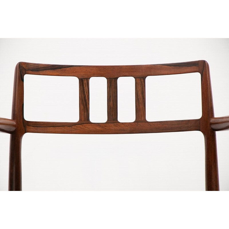 Vintage Rosewood and Leather armchair Model 64 by Niels O. Møller Danish 1966