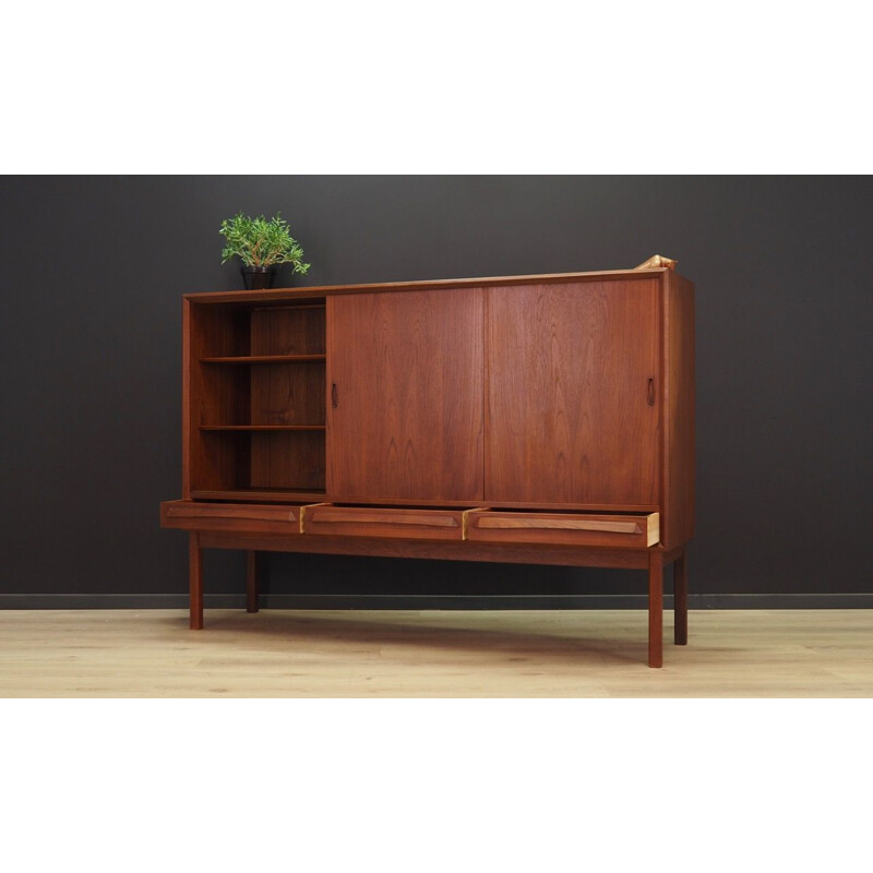 Vintage highboard teak Scandinavian 1970s