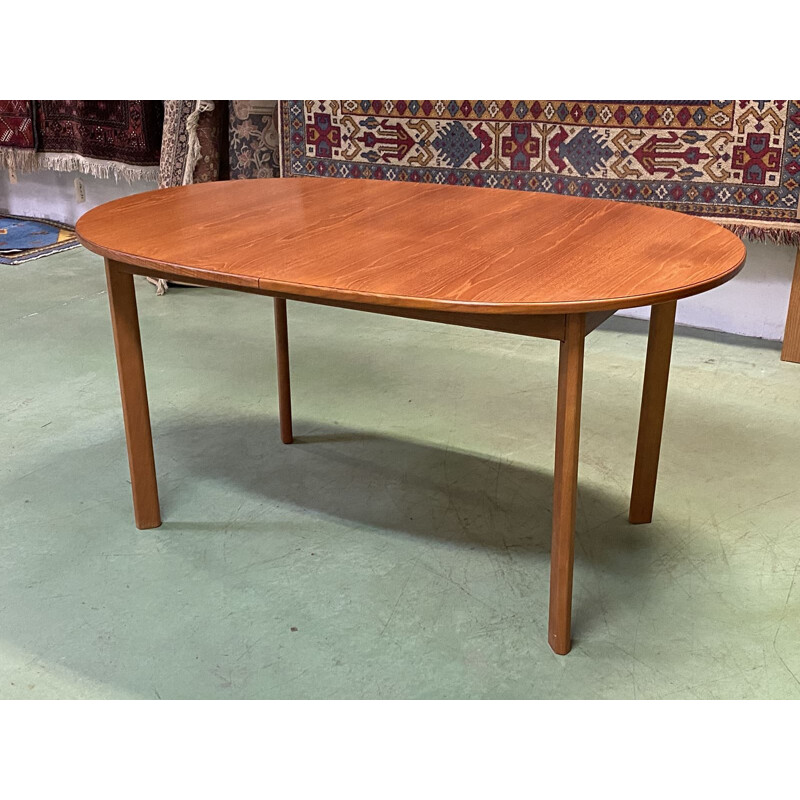 Table vintage en teck avec son allonge papillon 1970 