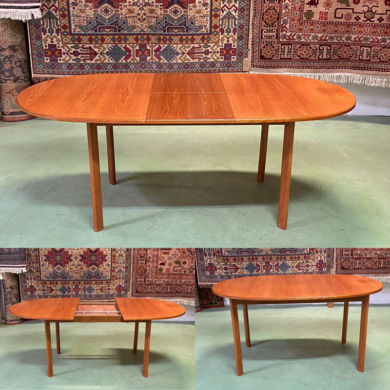 Vintage teak table with butterfly extension 1970 