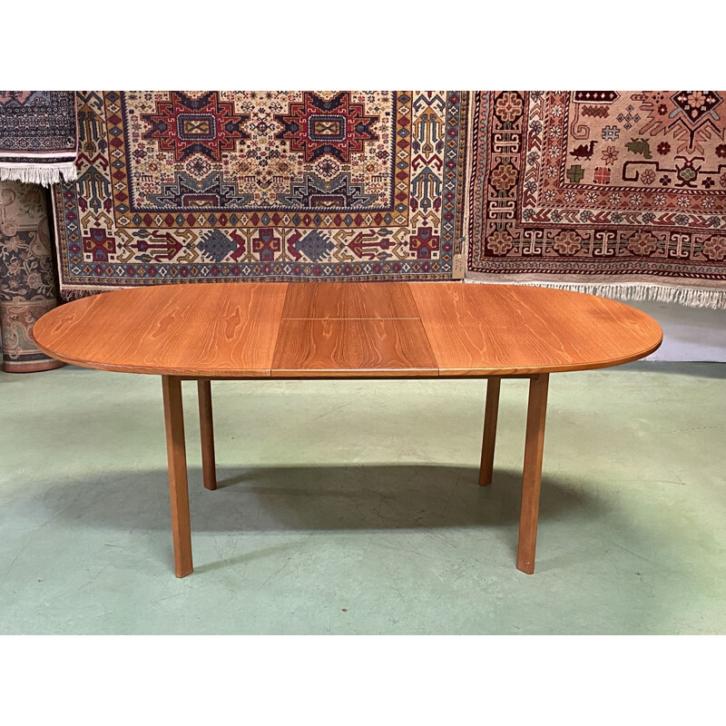 Table vintage en teck avec son allonge papillon 1970 