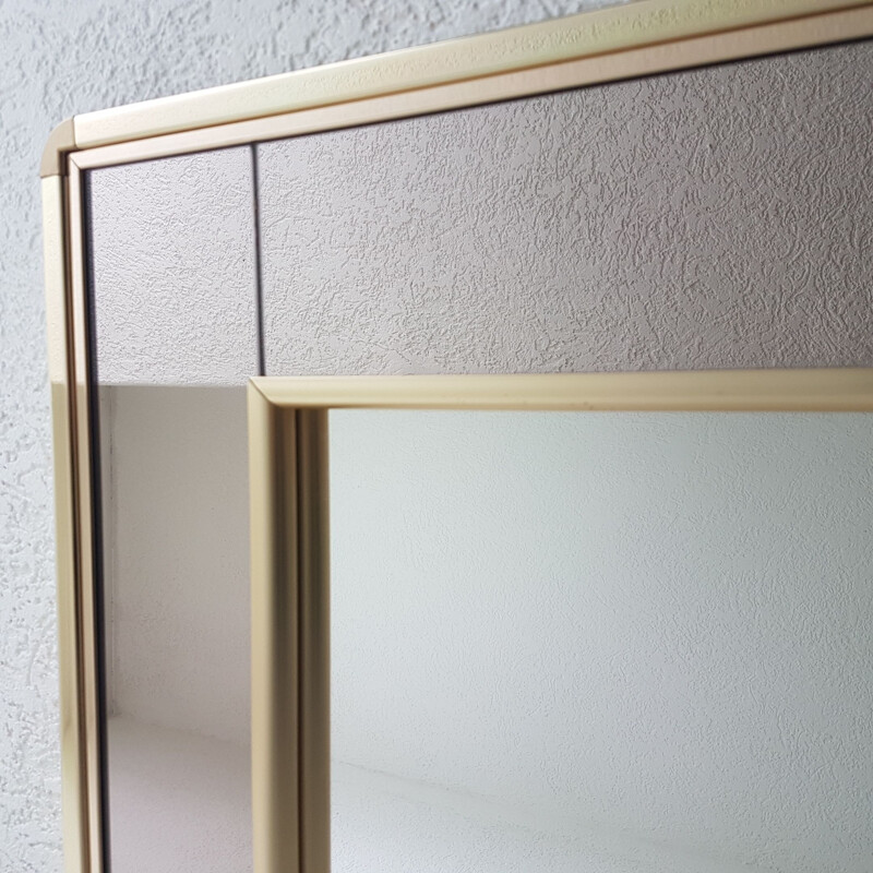 Vintage Gold plated mirror with smoked and clear mirror glass by Belgo Chrom, 1980s