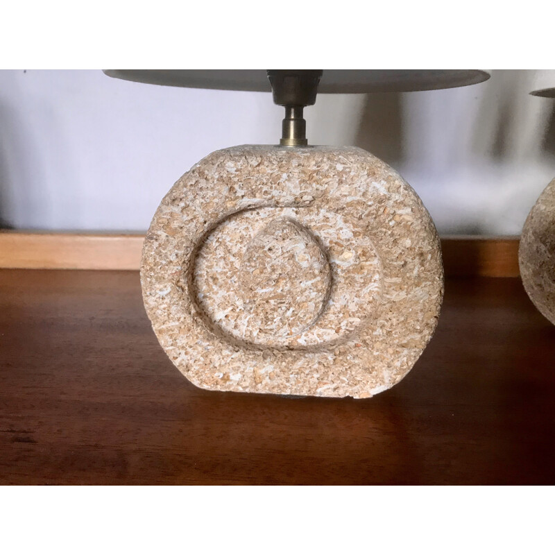 Pair of vintage stone lamps