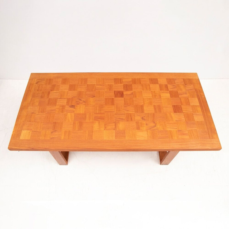 Vintage Chequered Teak Coffee Table by Paul Cadovius, France & Son Danish
