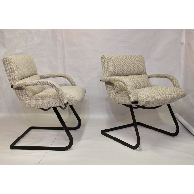 Paire de fauteuils vintage Bauhaus acier 1960