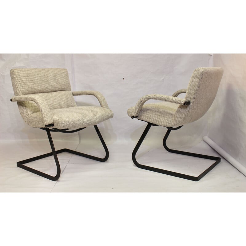 Paire de fauteuils vintage Bauhaus acier 1960