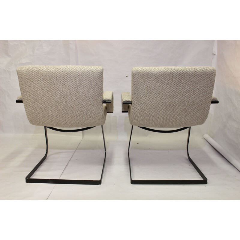 Pair of vintage Bauhaus steel armchairs 1960