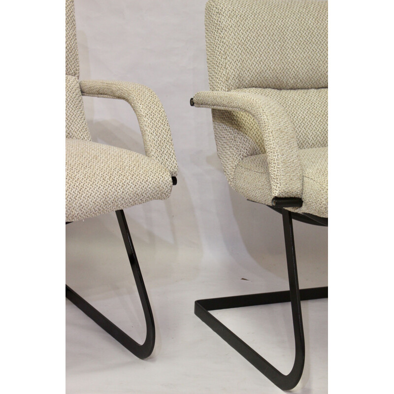 Pair of vintage Bauhaus steel armchairs 1960