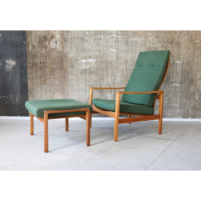 Green Vintage Chair and Stool  Wilkhahn 1960s