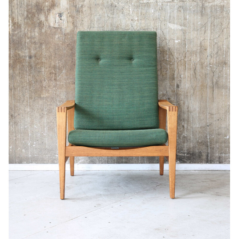 Fauteuil Vintage vert + ottoman Wilkhahn 1960