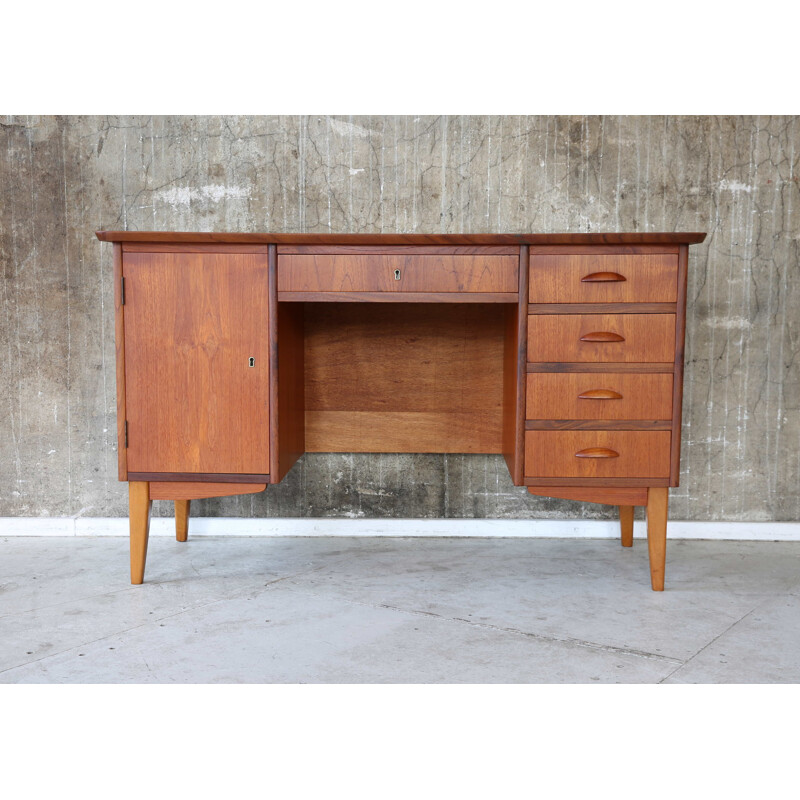 Vintage desk Teak Schreibtisch Danish 1950s 