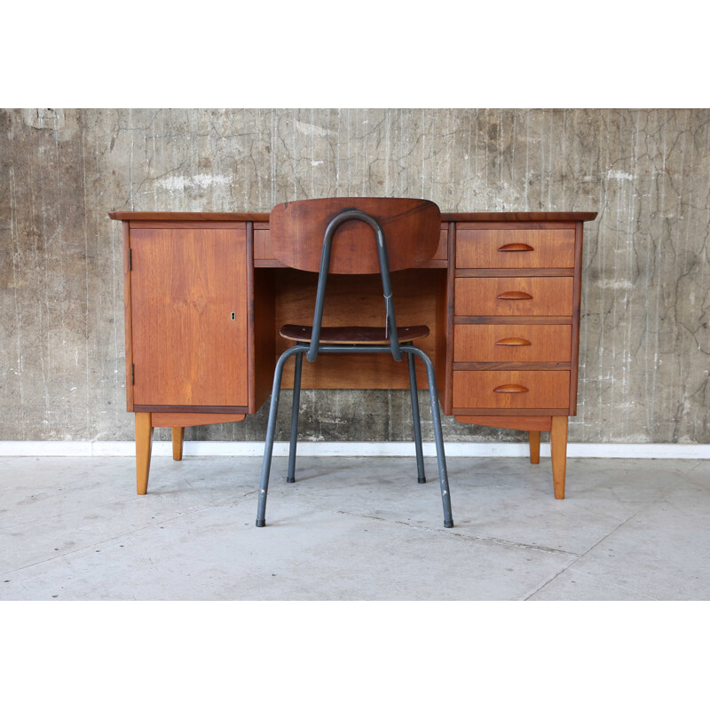 Vintage desk Teak Schreibtisch Danish 1950s 