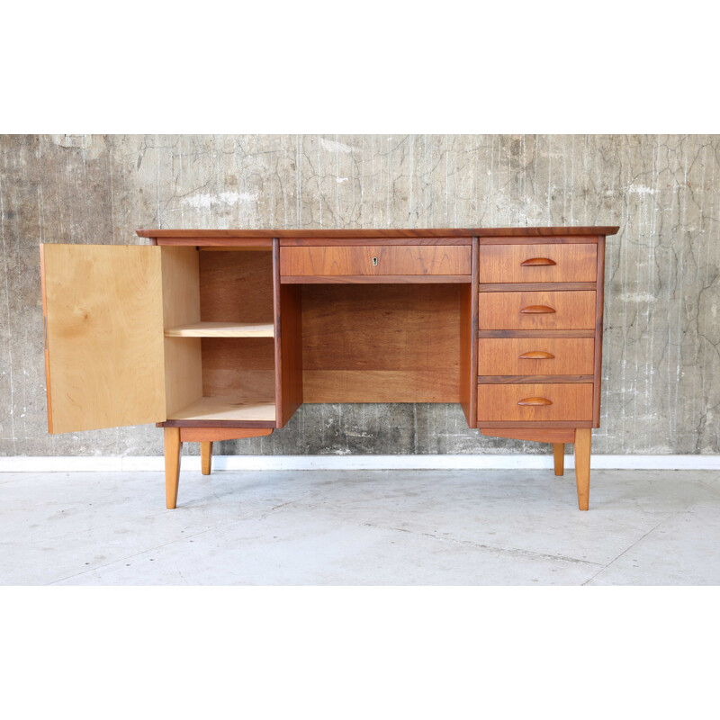 Vintage desk Teak Schreibtisch Danish 1950s 