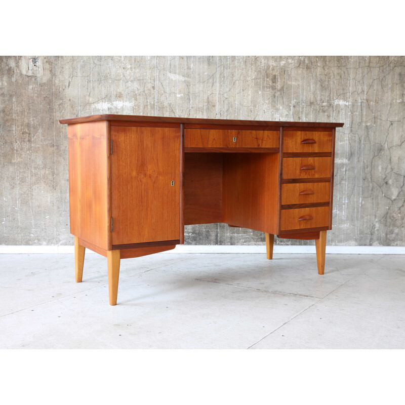 Vintage desk Teak Schreibtisch Danish 1950s 