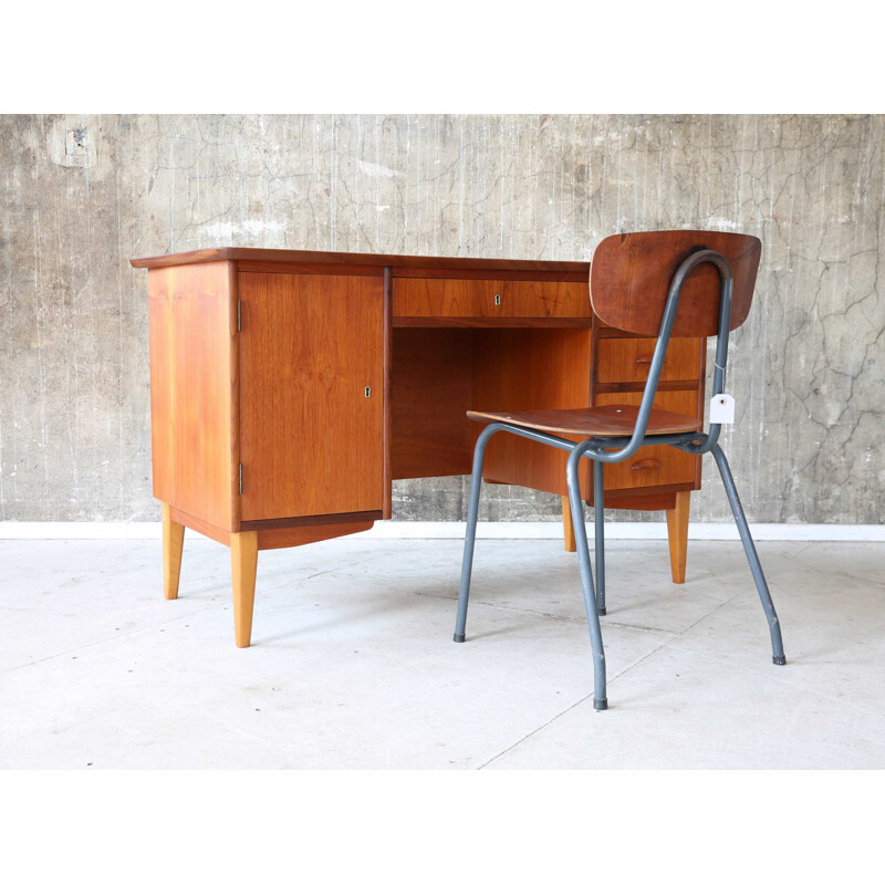 Vintage desk Teak Schreibtisch Danish 1950s 